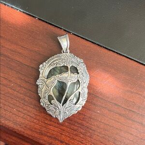 Artisan Silver labradorite Lotus Pendant